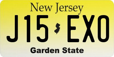 NJ license plate J15EXO