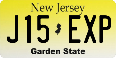 NJ license plate J15EXP