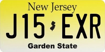 NJ license plate J15EXR