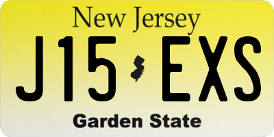 NJ license plate J15EXS