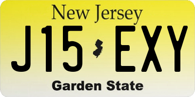 NJ license plate J15EXY