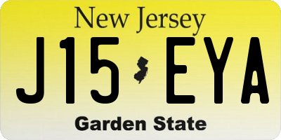 NJ license plate J15EYA