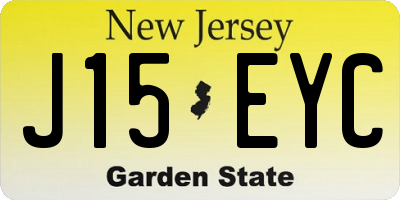 NJ license plate J15EYC