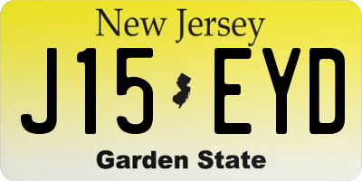NJ license plate J15EYD