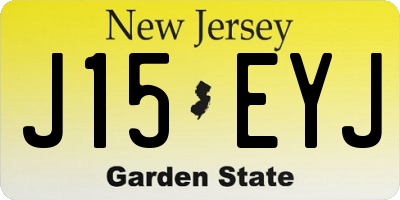 NJ license plate J15EYJ