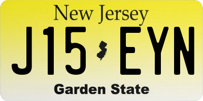 NJ license plate J15EYN