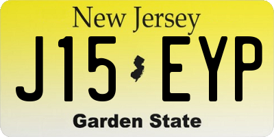 NJ license plate J15EYP