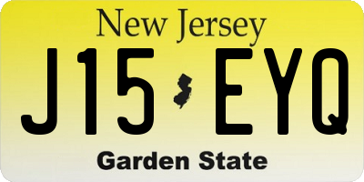 NJ license plate J15EYQ
