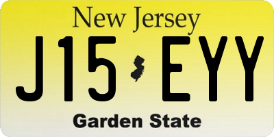 NJ license plate J15EYY