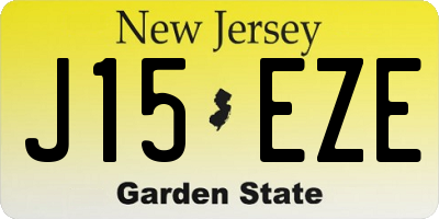NJ license plate J15EZE