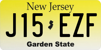 NJ license plate J15EZF