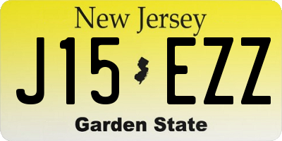 NJ license plate J15EZZ