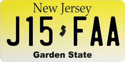 NJ license plate J15FAA