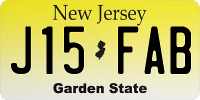 NJ license plate J15FAB