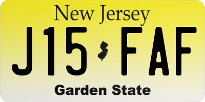 NJ license plate J15FAF