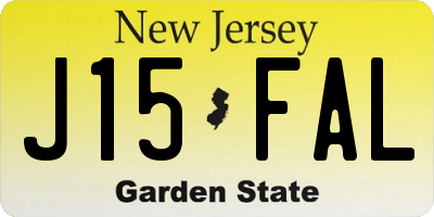 NJ license plate J15FAL