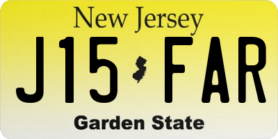 NJ license plate J15FAR