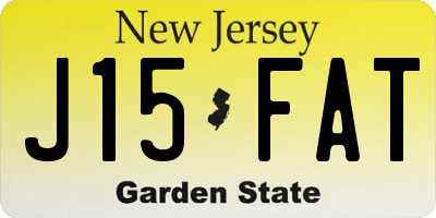 NJ license plate J15FAT