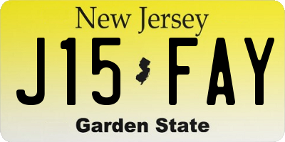 NJ license plate J15FAY