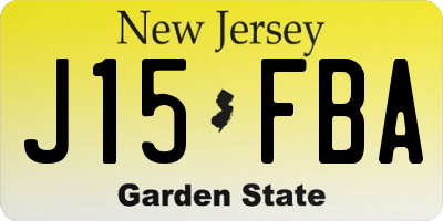 NJ license plate J15FBA