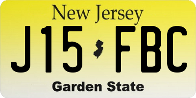 NJ license plate J15FBC