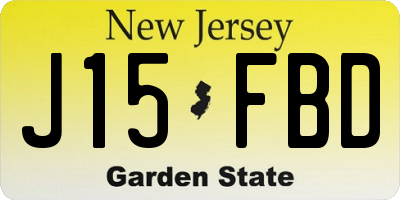 NJ license plate J15FBD
