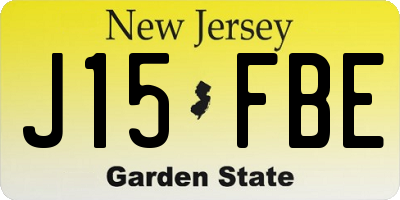 NJ license plate J15FBE