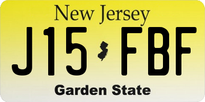 NJ license plate J15FBF