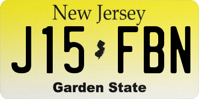NJ license plate J15FBN