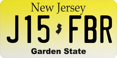 NJ license plate J15FBR