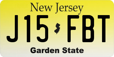 NJ license plate J15FBT