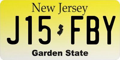 NJ license plate J15FBY