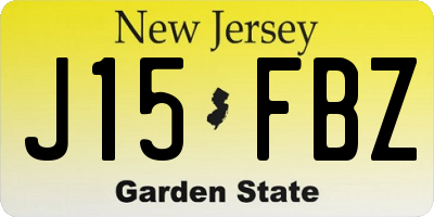 NJ license plate J15FBZ