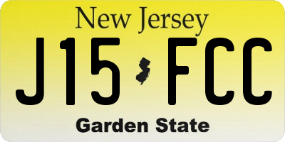 NJ license plate J15FCC