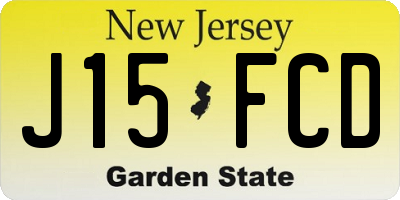 NJ license plate J15FCD