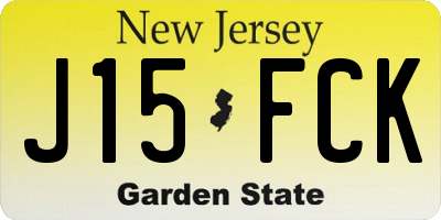 NJ license plate J15FCK