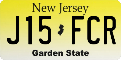 NJ license plate J15FCR
