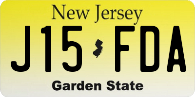 NJ license plate J15FDA