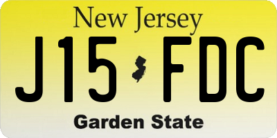 NJ license plate J15FDC