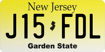 NJ license plate J15FDL