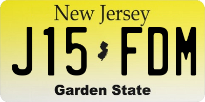 NJ license plate J15FDM