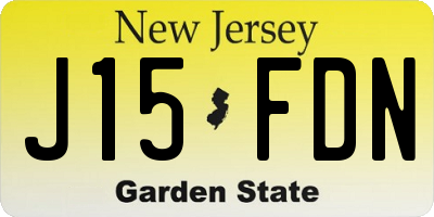 NJ license plate J15FDN