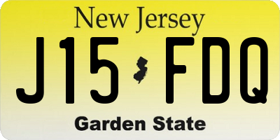 NJ license plate J15FDQ