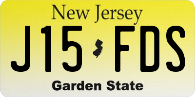 NJ license plate J15FDS