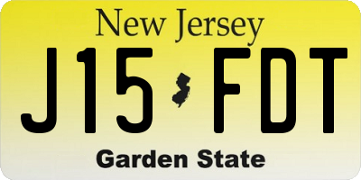 NJ license plate J15FDT