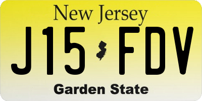 NJ license plate J15FDV