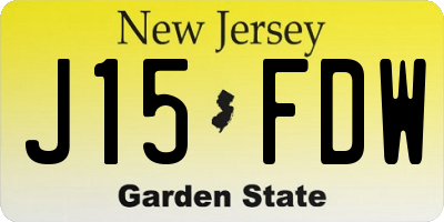 NJ license plate J15FDW