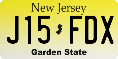 NJ license plate J15FDX