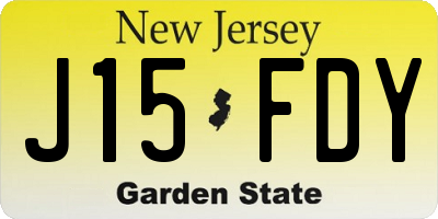 NJ license plate J15FDY