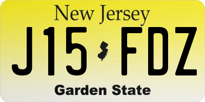 NJ license plate J15FDZ